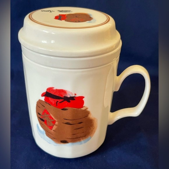 Chuan Kuo Bone China Tea Cup/Mug w/Infuser & Lid - Picture 1 of 7